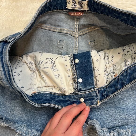 Free People CRVY Vintage High Rise Shorts In Lolita Blue 35 - Picture 3 of 5